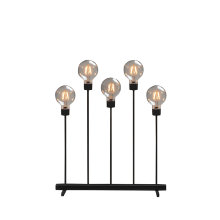 Adventsljusstake 5-armad Svart Stål Konstsmide 